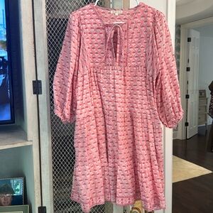 Marea casita dress sz Small pink block print